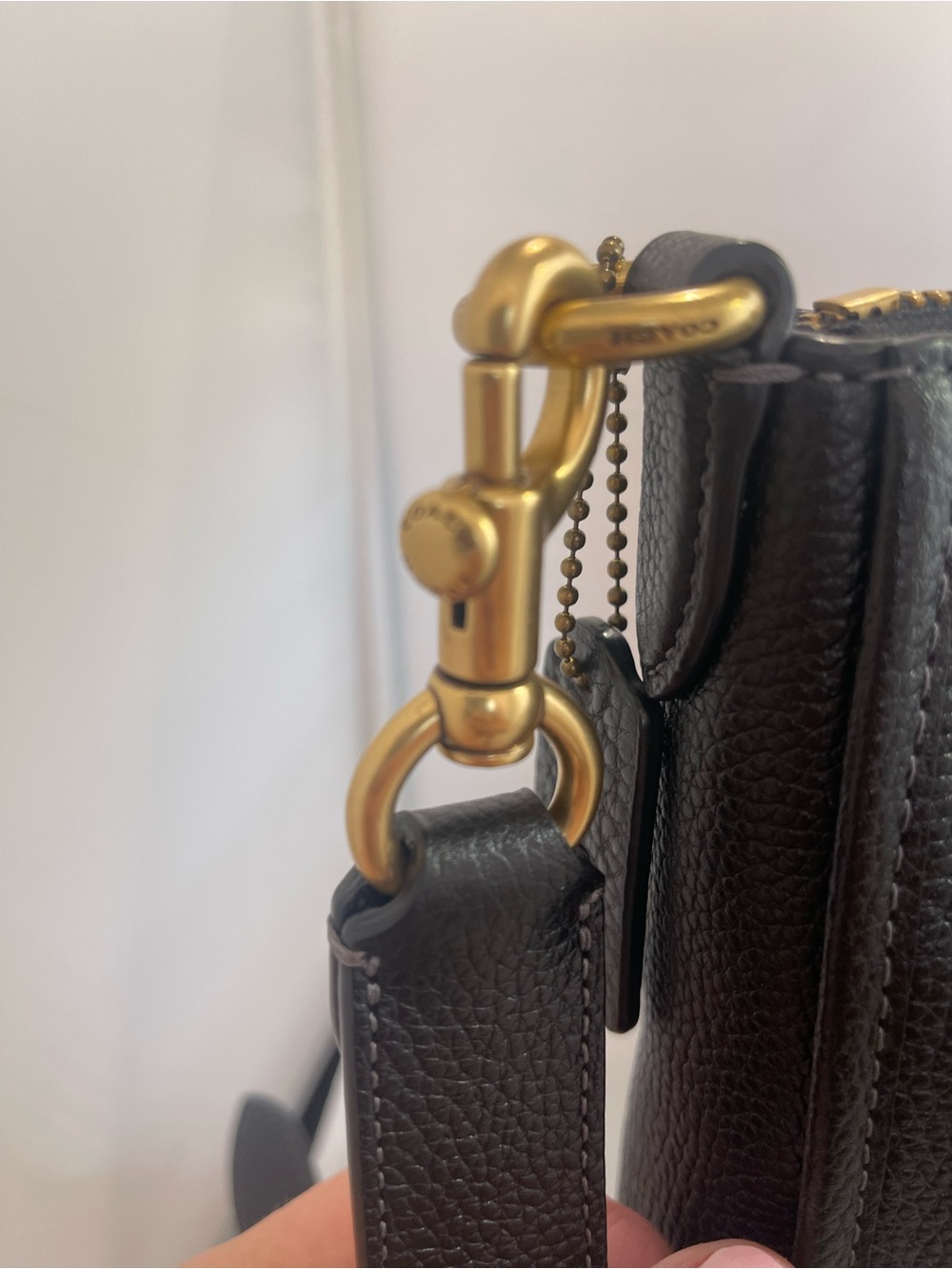 Coach Black Polished Pebble Leather Chaise Crossbody (C8483) - Picture 3 of 8